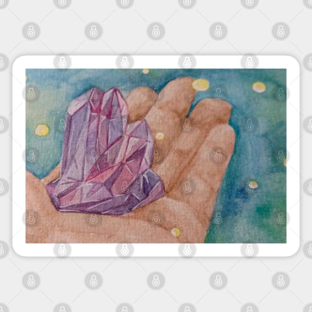 crystal in watercolor Sticker by svenj-creates